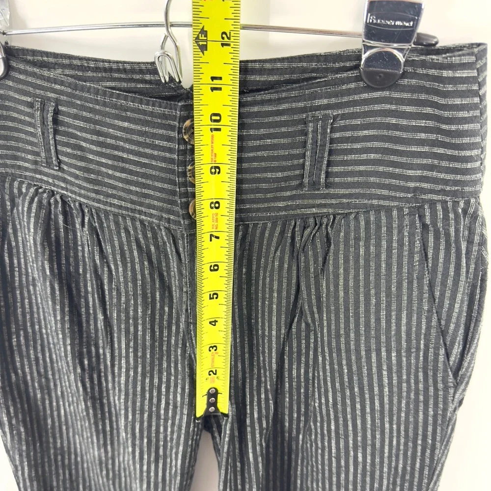 Sundance Pants Womens 4 Amelia Linen Blend Pinstripe Pleated Academia Goth - Picture 8 of 10